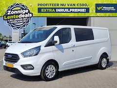 Ford Transit Custom - 2.0 TDCi 130PK 300 L2H1 Limited Dubbele Cabine | LENTEDEALS| Navigatie | Trekhaak | Carpla