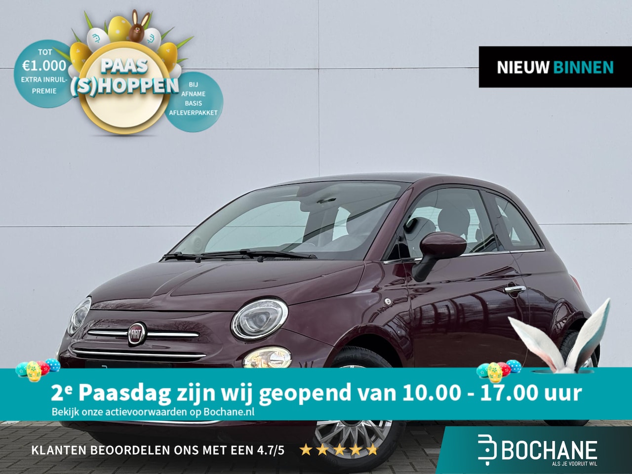Fiat 500 - 0.9 TwinAir Turbo Lounge | Navigatie | Climate control | - AutoWereld.nl