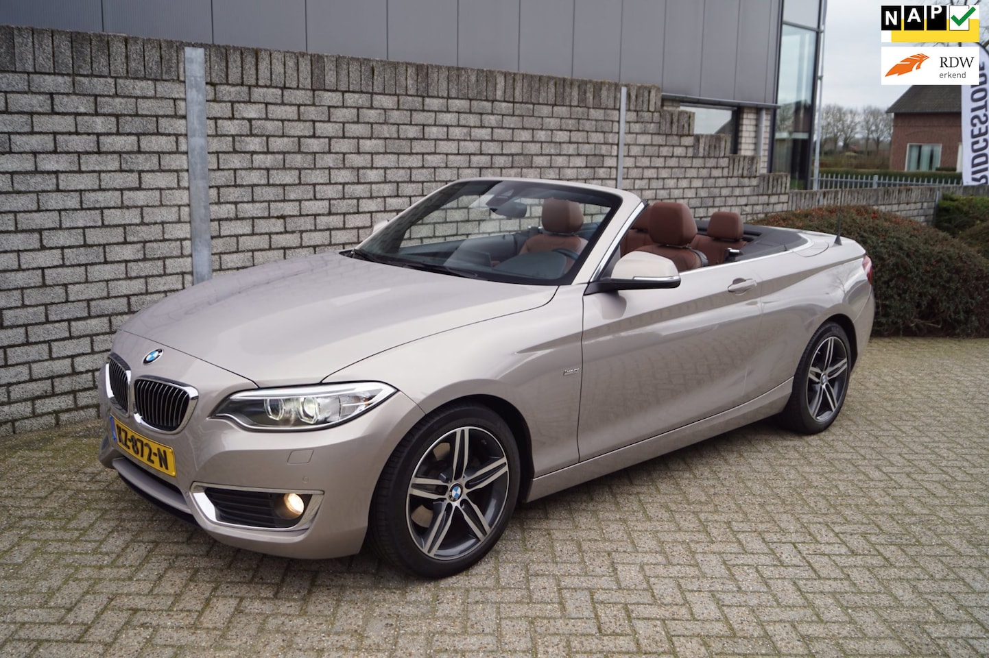 BMW 2-serie Cabrio - 220i High Executive Luxury Autom Leder Sportst Stoelverw Navi Clima Xenon Cruise 2x PDC LM - AutoWereld.nl