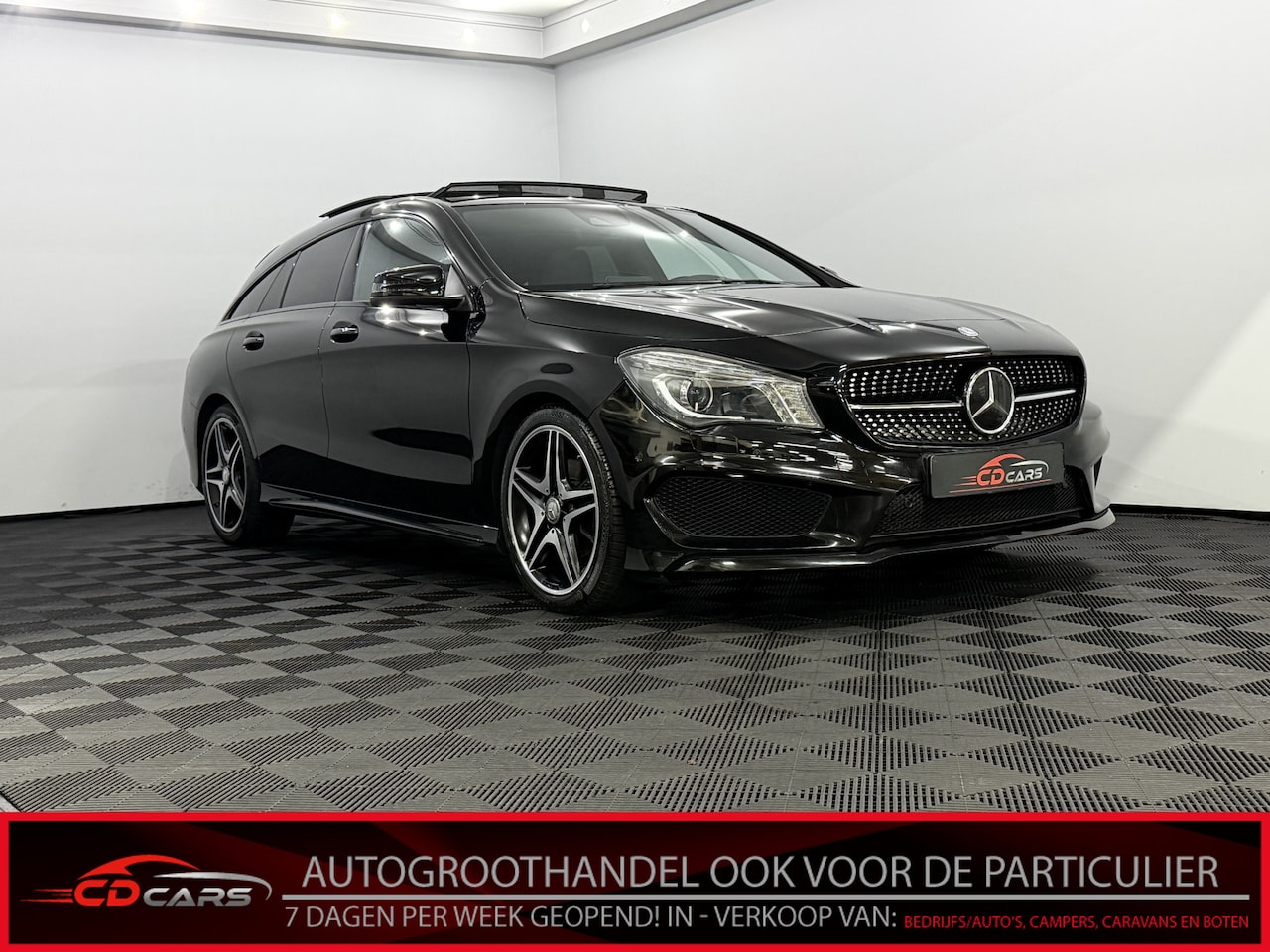 Mercedes-Benz CLA-klasse Shooting Brake - AMG Shooting brake 180 Panoramadak, Leder, Camera, Keyless start, Cruise control, Stoelver - AutoWereld.nl