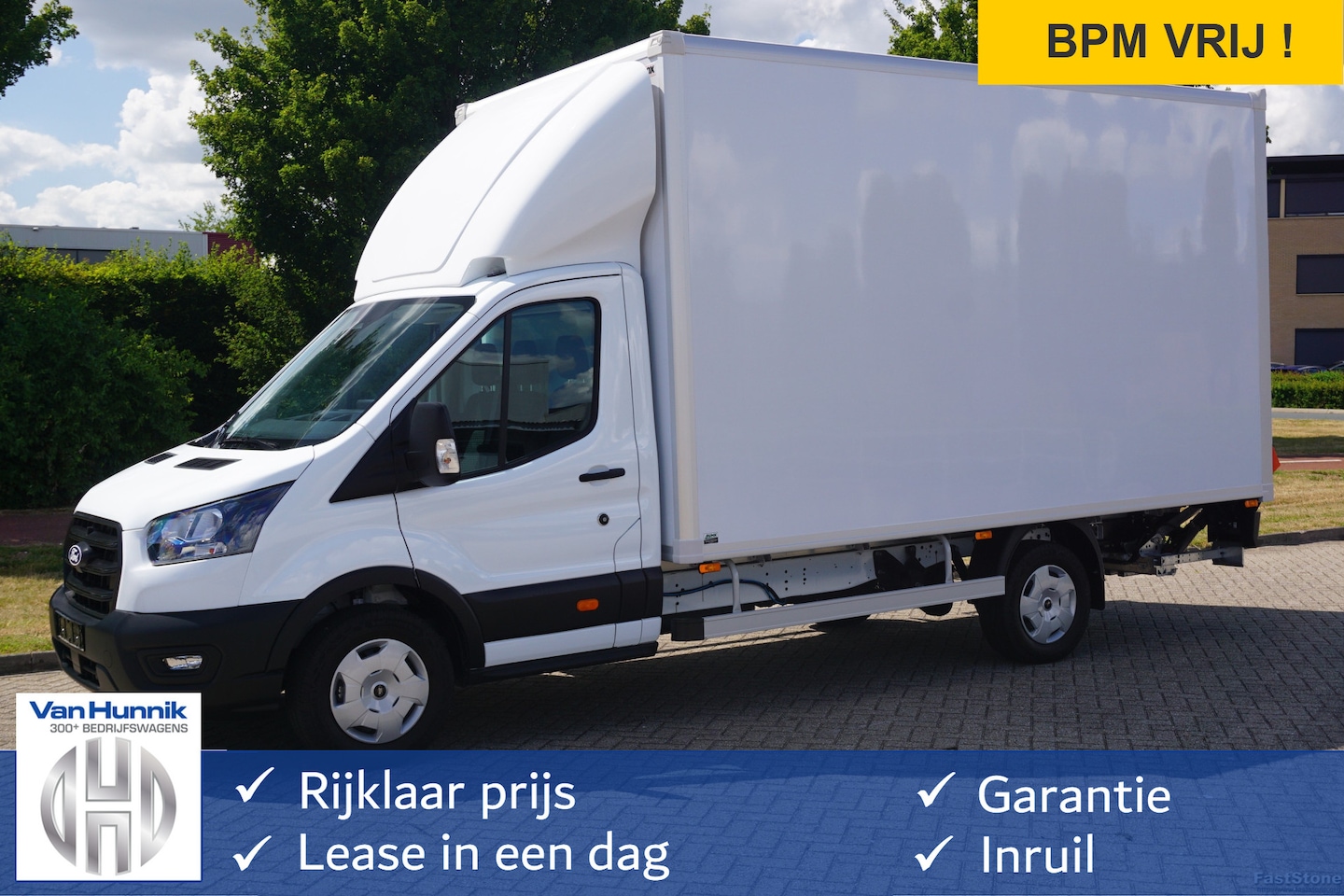 Ford Transit - 350L 165PK Bakwagen BPM VRIJ Navi, Camera,  ACC, Lat om Lat, Dhollandia 1000KG Klep NR. JE - AutoWereld.nl