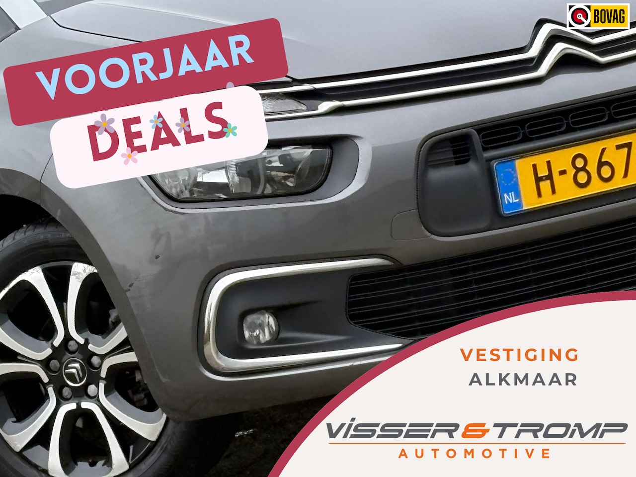 Citroën Grand C4 SpaceTourer - 1.2 PureTech 7pers Business - Gris Platinium - Cruise/Carplay/Clima - AutoWereld.nl