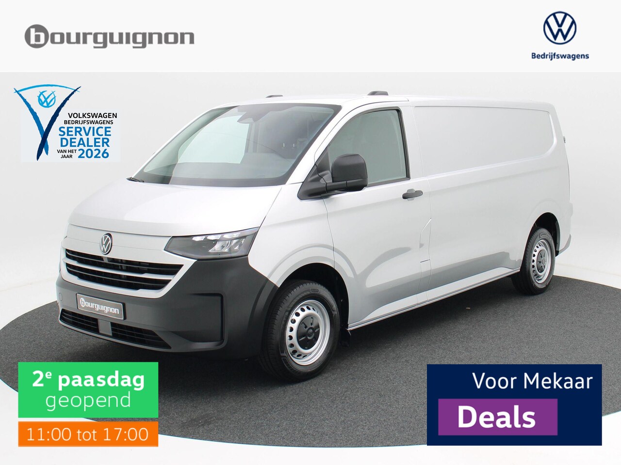 Volkswagen e-Transporter - Bedrijfswagens L2 64kWh 218 pk | Trekhaak | Achterdeuren | Bijrijdersbank | Zilver Metalli - AutoWereld.nl