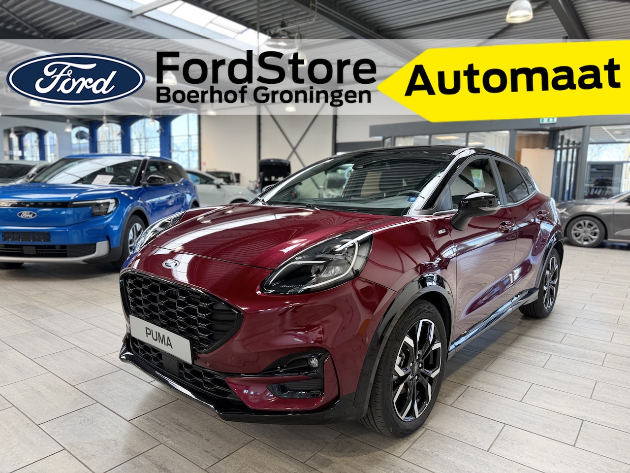 Ford Puma - EcoBoost Hybrid 155pk Vivid Ruby Edition | Uniek! | Adapt. Cruise | B&O | Winterpack | Dod - AutoWereld.nl