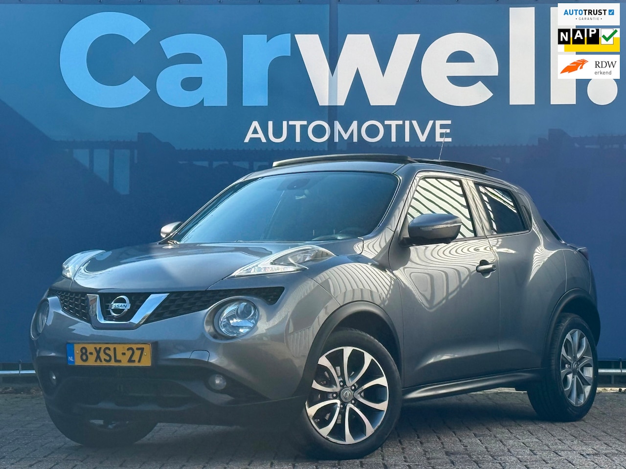Nissan Juke - 1.2 DIG-T S/S Tekna 2e eigenaar,AfnmTrekhaak,Navi,Camera,Leder,Pano,STLvw,Climate,Cruise,P - AutoWereld.nl