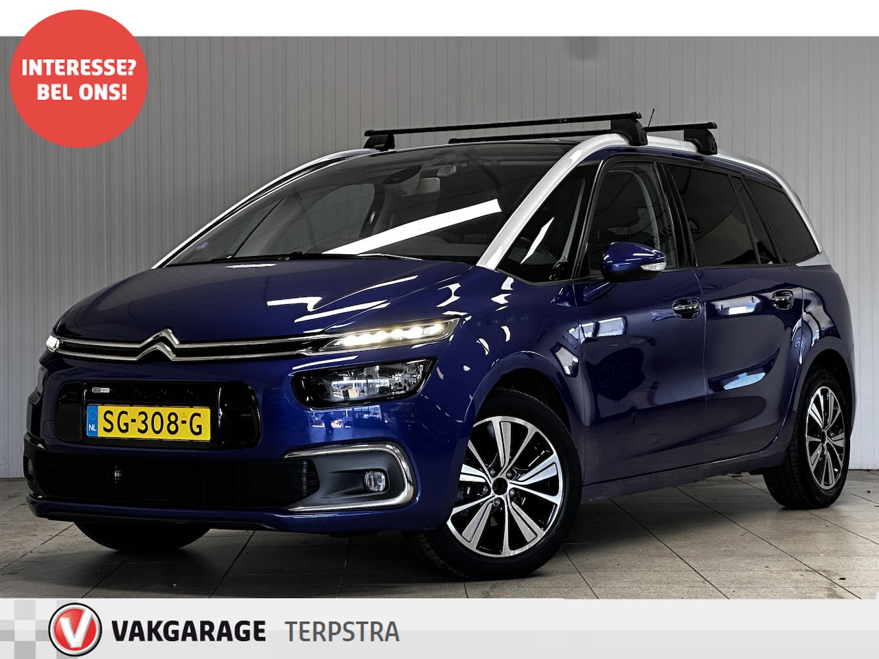 Citroën Grand C4 Picasso - 1.2 PureTech Shine/ D-Riem Verv. 71.000KM!/ 7-Persoons!/ Trekhaak/ 17''LMV/ Camera/ Keyles - AutoWereld.nl