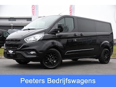 Ford Transit Custom - 320 2.0 TDCI L2H1 Limited DC Black Edition Cruise, Carplay, Automaat, 130pk, Sensoren, 2 x