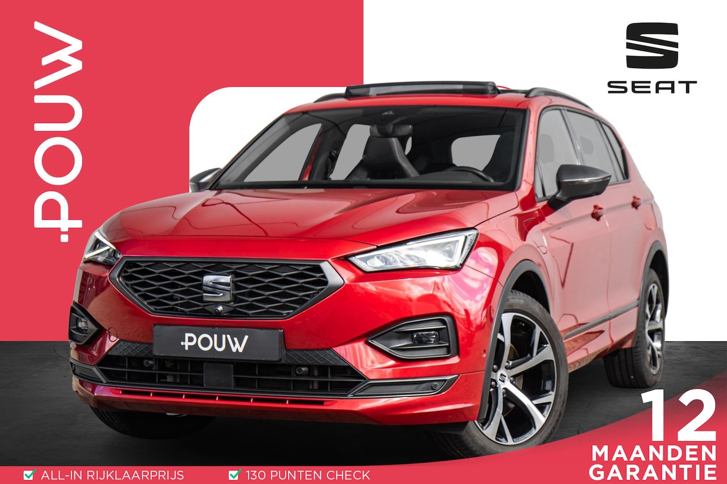 SEAT Tarraco - 1.4 TSI e-Hybrid 245pk PHEV FR | Panoramadak | Trekhaak Uitklapbaar | Voorstoelen Verwarmd - AutoWereld.nl