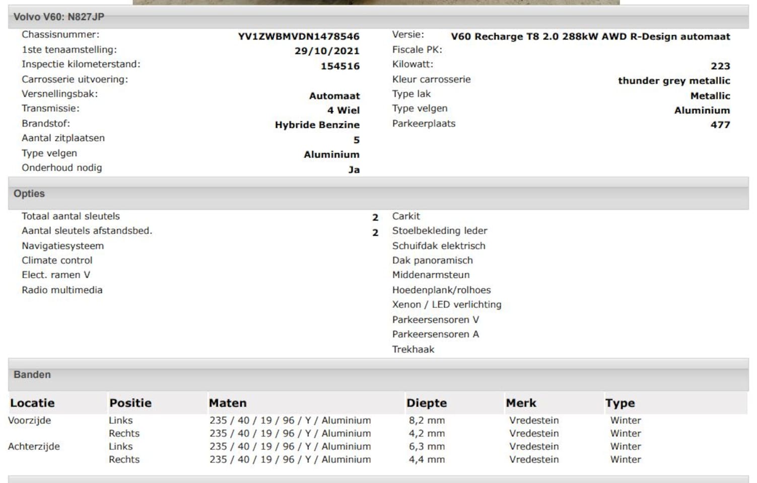 Volvo V60 - 2.0 T8 Hybride AWD R-Design / Trekhaak / Panoramadak / Leder / Navigatie / Adap. Cruise / - AutoWereld.nl