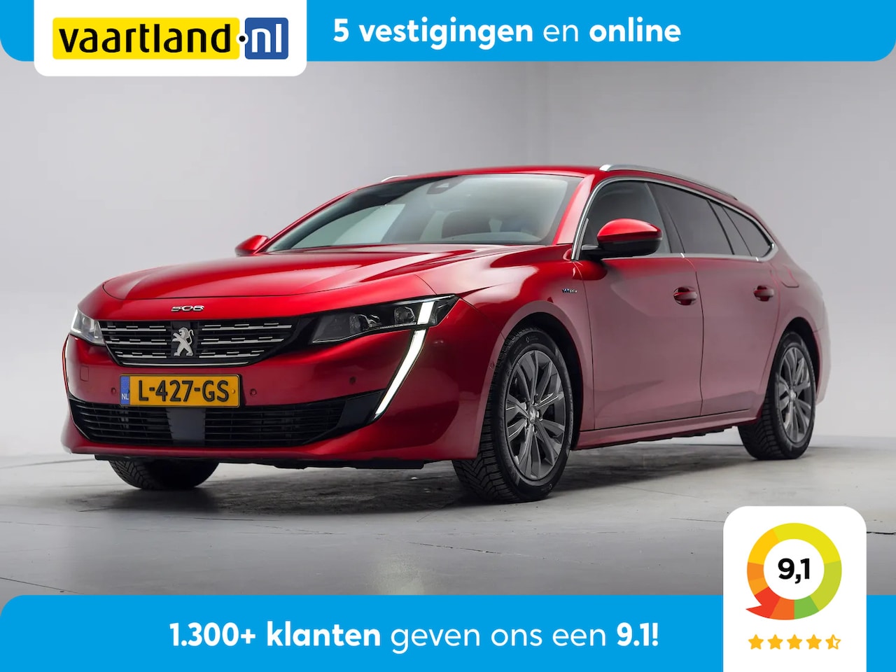 Peugeot 508 SW - 1.6 HYbrid 224pk Allure Aut. [ LED Adapt.cruise Trekhaak ] - AutoWereld.nl