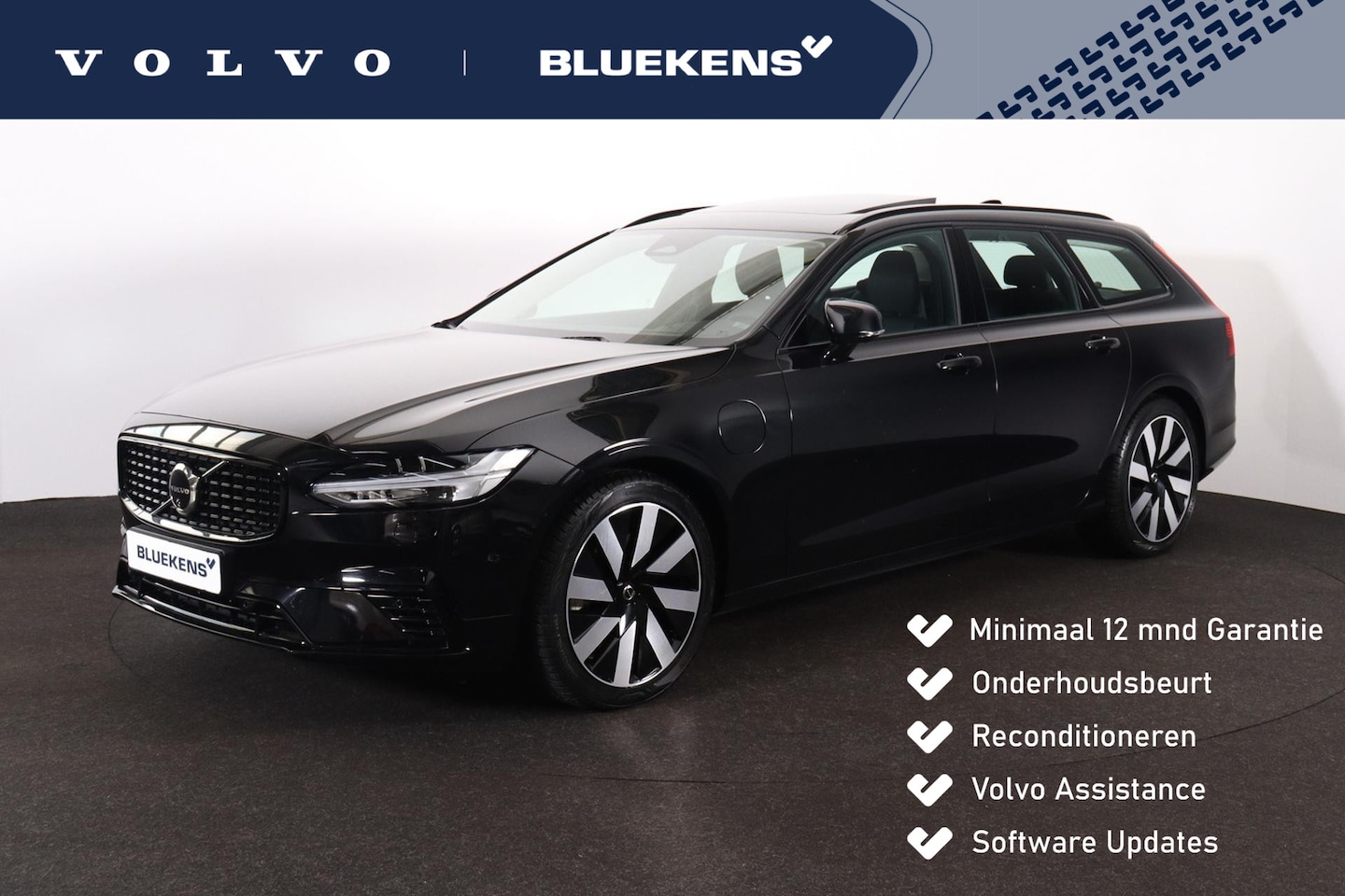 Volvo V90 - T6 Recharge AWD Ultra Dark - Panorama/schuifdak - IntelliSafe Assist & Surround - 360º Cam - AutoWereld.nl