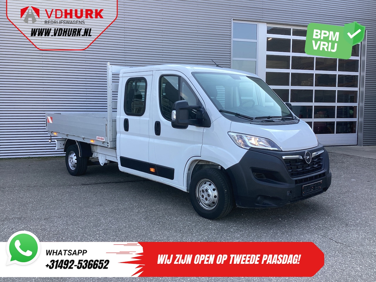 Opel Movano - 2.2 140 pk DC Dubbel Cabine Open Laadbak/ 7 Pers./ 2.5t Trekverm./ Cruise/ Airco/ 288x215x - AutoWereld.nl