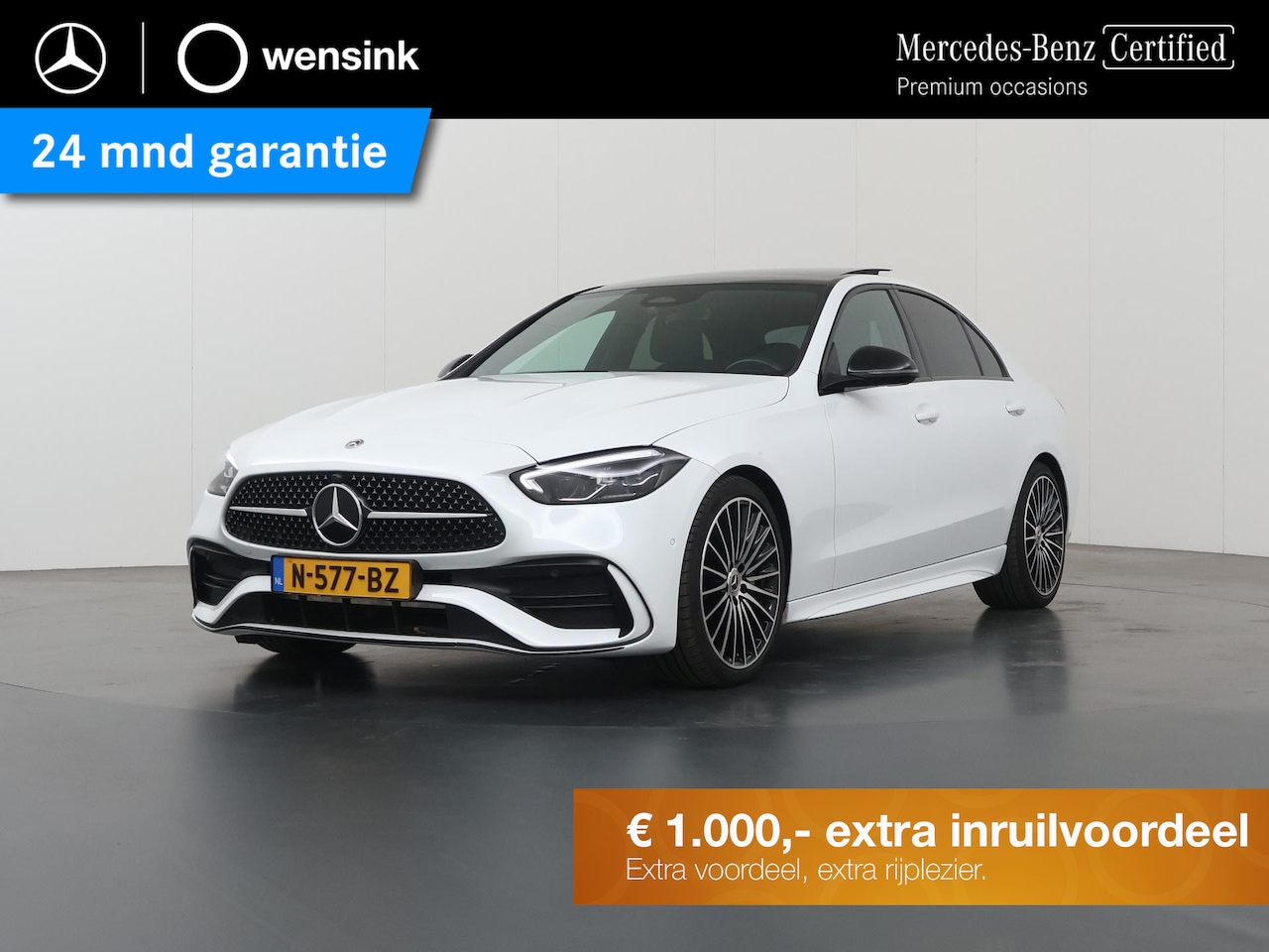 Mercedes-Benz C-klasse - 180 AMG Line | Night | Panoramadak | 19" Multispaaks AMG velgen | Stoelverwarming | Sfeerv - AutoWereld.nl