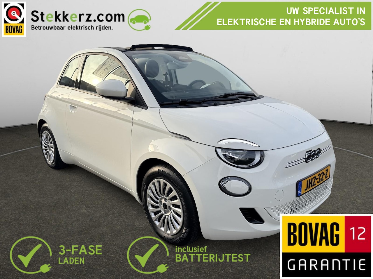 Fiat 500 C - 42 kWh All-in prijs incl. 12 mnd BOVAG | Cabrio | 8881km! | SOH 98% - AutoWereld.nl