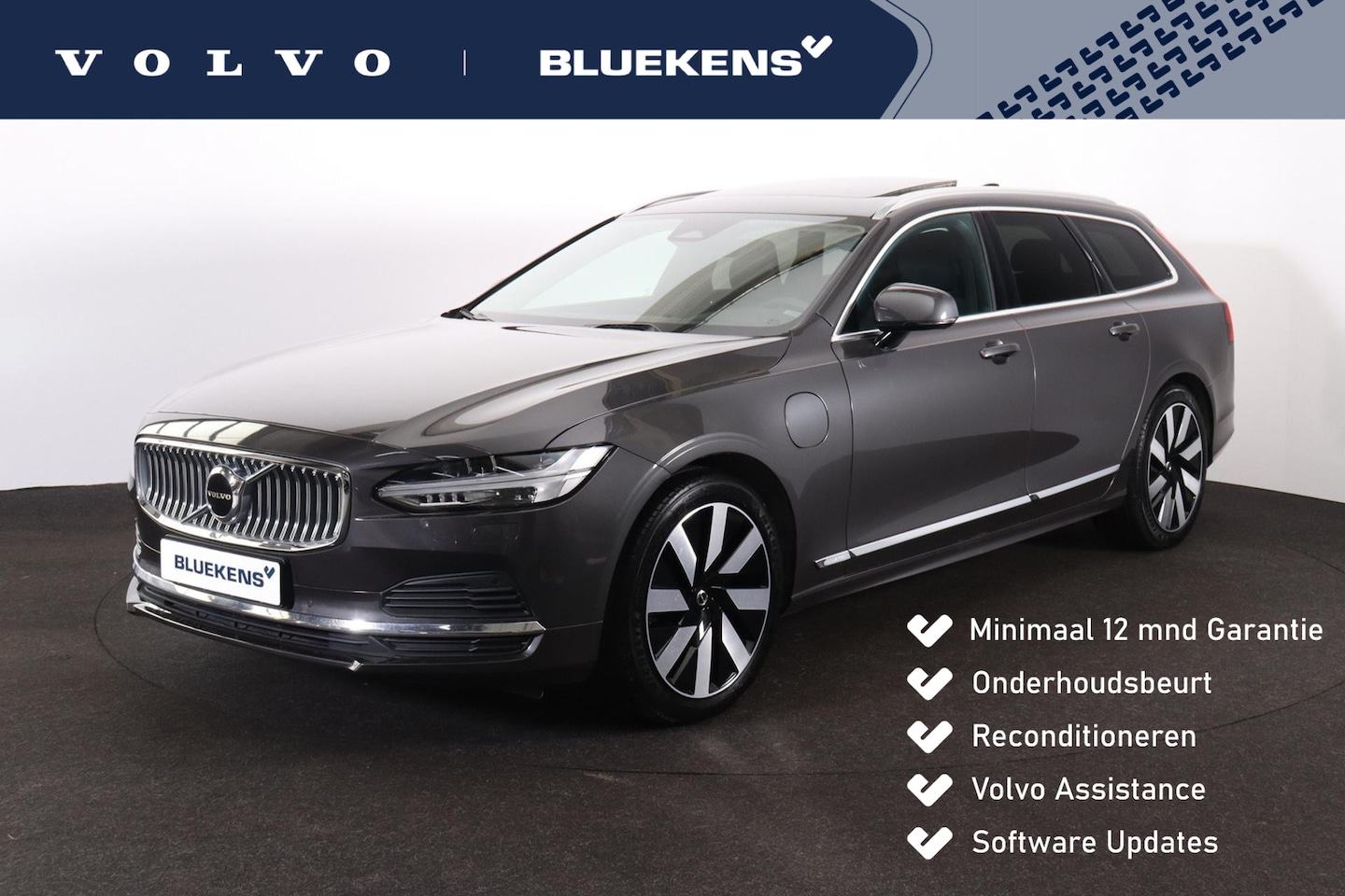 Volvo V90 - T6 Recharge AWD Plus Bright - Panorama/schuifdak - IntelliSafe Assist & Surround - Harman/ - AutoWereld.nl