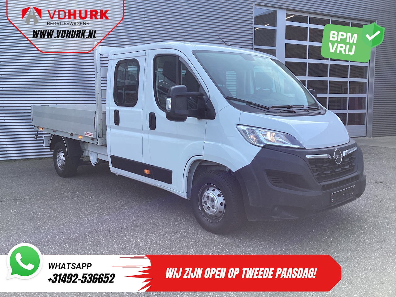 Opel Movano - 2.2 140 pk DC Dubbel Cabine Open Laadbak/ 7 Pers./ 2.5t Trekverm./ Cruise/ Airco/ 288x215x - AutoWereld.nl