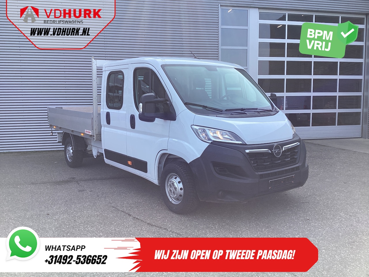 Opel Movano - 2.2 140 pk DC Dubbel Cabine Open Laadbak/ 7 Pers./ 2.5t Trekverm./ Cruise/ Airco/ 288x215x - AutoWereld.nl