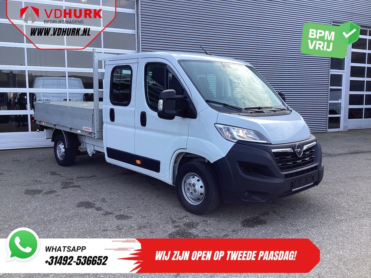 Opel Movano - 2.2 140 pk DC Dubbel Cabine Open Laadbak/ 7 Pers./ 2.5t Trekverm./ Cruise/ Airco/ 288x215x - AutoWereld.nl