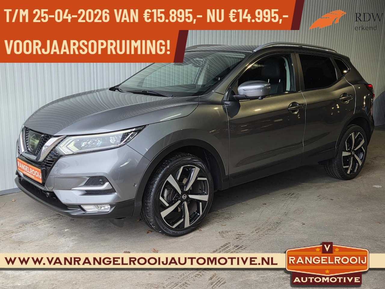 Nissan Qashqai - 1.2 Tekna Automaat, trekh., LED kopl., half leer, DAB, stoelverw., 19" lmv - AutoWereld.nl