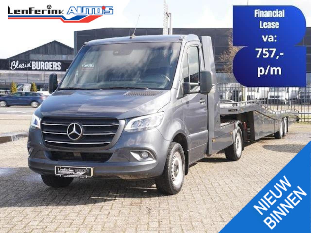 Mercedes-Benz Sprinter - 516 CDI 163 pk Aut. BE-Trekker met Tijhof Oplegger Navi Comand, LED Koplampen, Cruise Cont - AutoWereld.nl