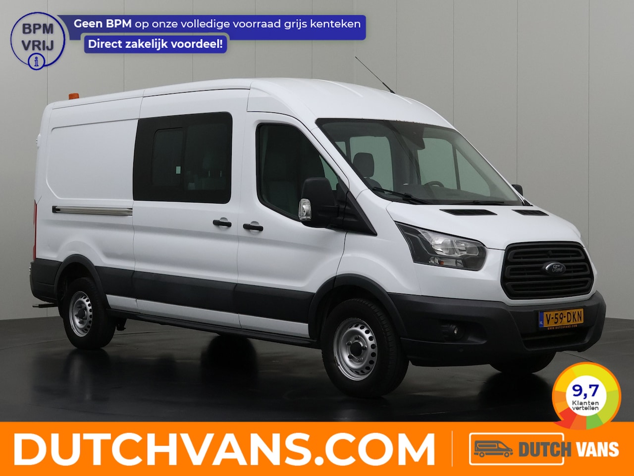 Ford Transit - 2.0TDCI 130PK L3H2 Dubbele Cabine | 6-Persoons | Airco | Cruise | Trekhaak 2800Kg - AutoWereld.nl