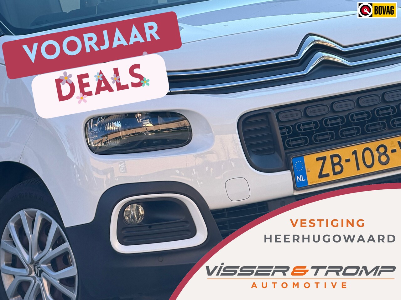 Citroën Berlingo - 1.2 PureTech Feel So Good - Blanc Glacier - Nav/Carplay/Cruise - AutoWereld.nl