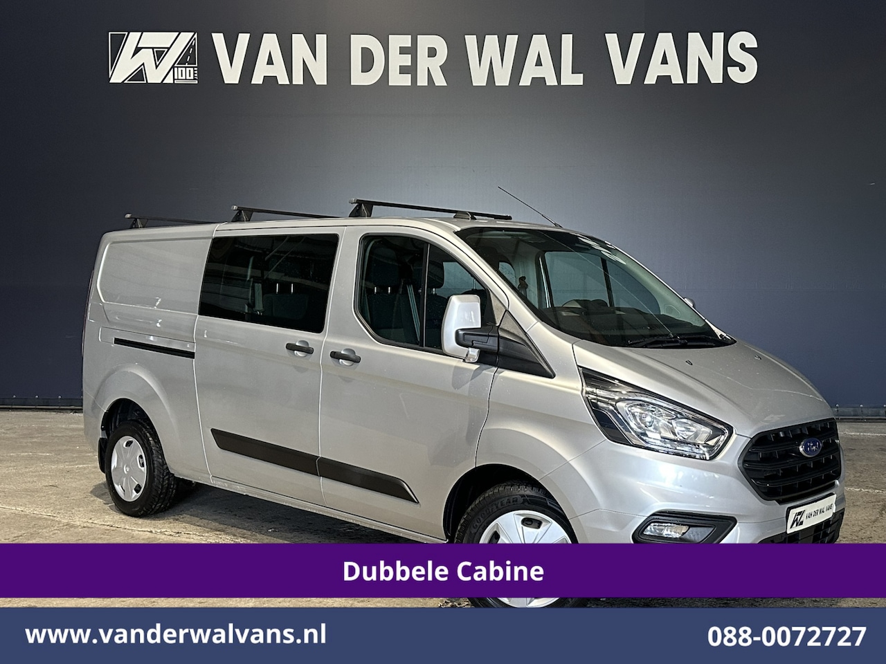 Ford Transit Custom - 2.0 TDCI 131pk L2H1 Dubbele Cabine Euro6 Airco | 6-Zits | LED | Cruisecontrol | Verwarmde - AutoWereld.nl