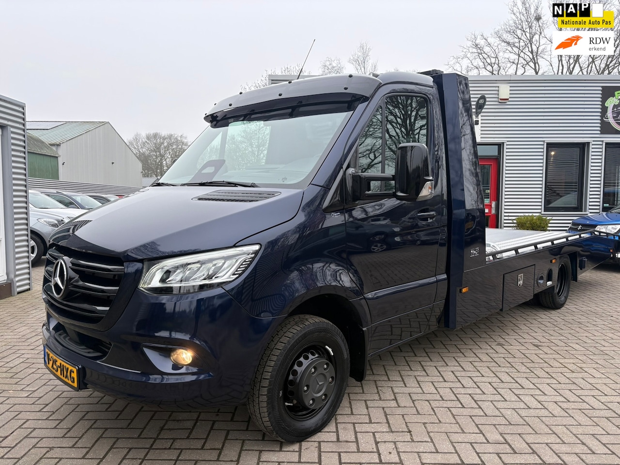 Mercedes-Benz Sprinter - 319 1.9 CDI Tijhof AluLiner -AUTOTRANSPORTER-DUBBELLUCHT-AUTOMAAT-ZWAAILAMP-3 PERSOONS-350 - AutoWereld.nl