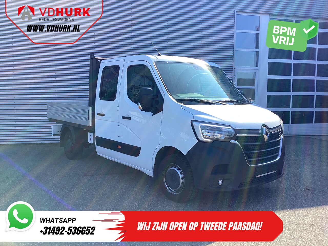 Renault Master - 2.3 dCi 150 pk DC Dubbel Cabine Open laadbak/ 7 Pers./ 2.5t Trekverm./ Airco/ Trekhaak/ 24 - AutoWereld.nl