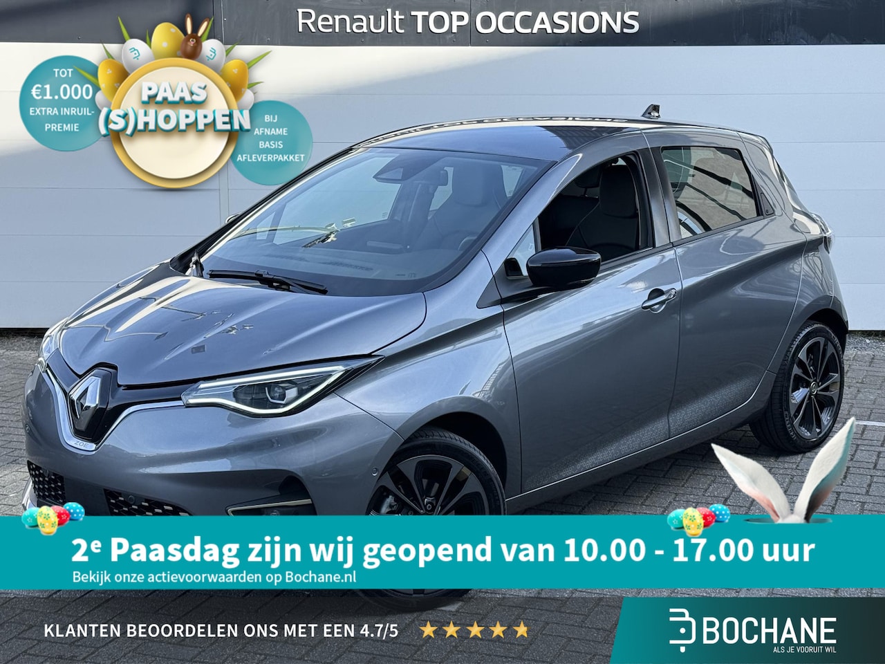 Renault Zoe - R135 Iconic 52 kWh (Koopaccu) (Hoge Instap) (SoH 99%) Snel laden | Navi | Camera | Stoelve - AutoWereld.nl