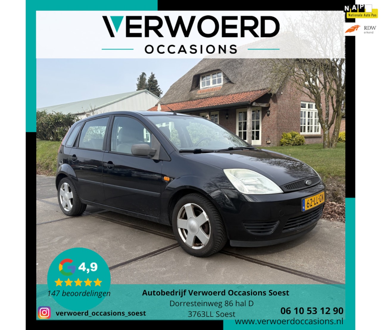 Ford Fiesta - 1.3 Ambiente|INRUILKOOPJE|AIRCO|5 DEURS|APK 21-2-2027|2 KEYS|BOEKJES - AutoWereld.nl