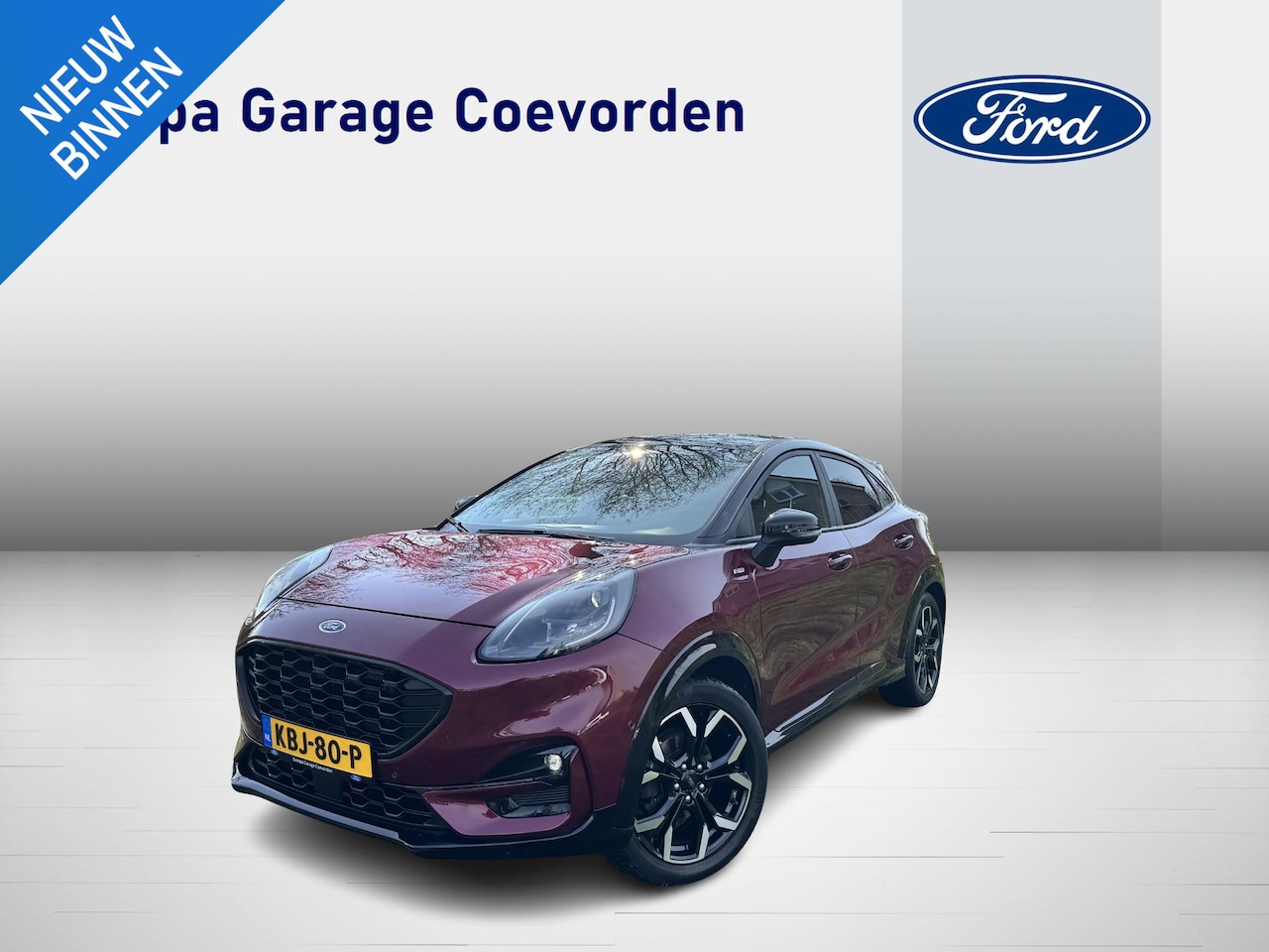 Ford Puma - 1.0 EB Hybrid 125PK ST-Line X Automaat | VIVID RUBY EDITION | WINTERPACK | BLIS | KEYLESS - AutoWereld.nl