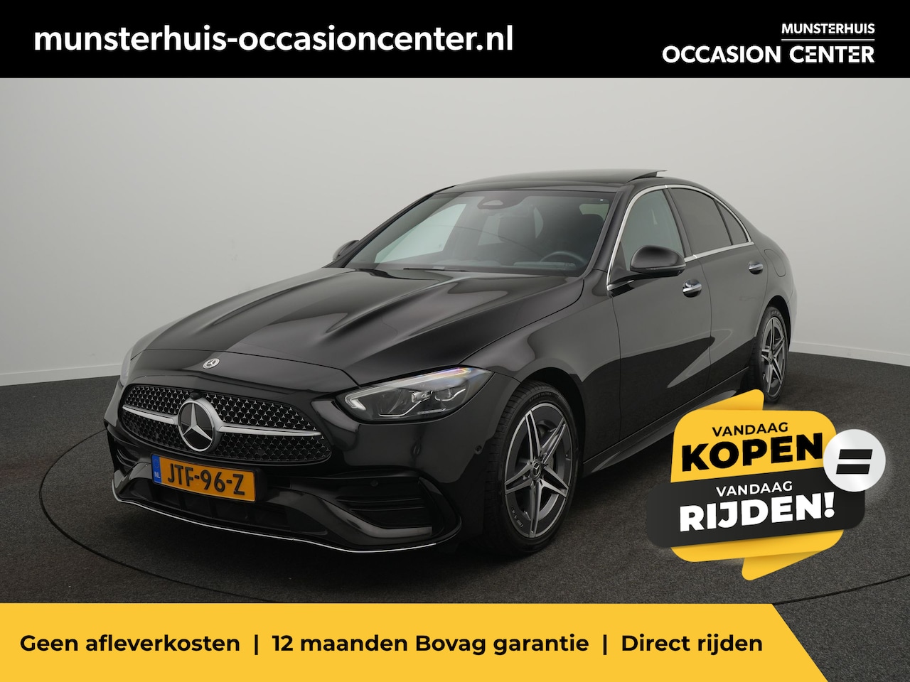 Mercedes-Benz C-klasse - 300 e AMG Line - RIJKLAARPRIJS - Elektrisch Glazen Schuif-/Kanteldak - 360 graden Camera - - AutoWereld.nl