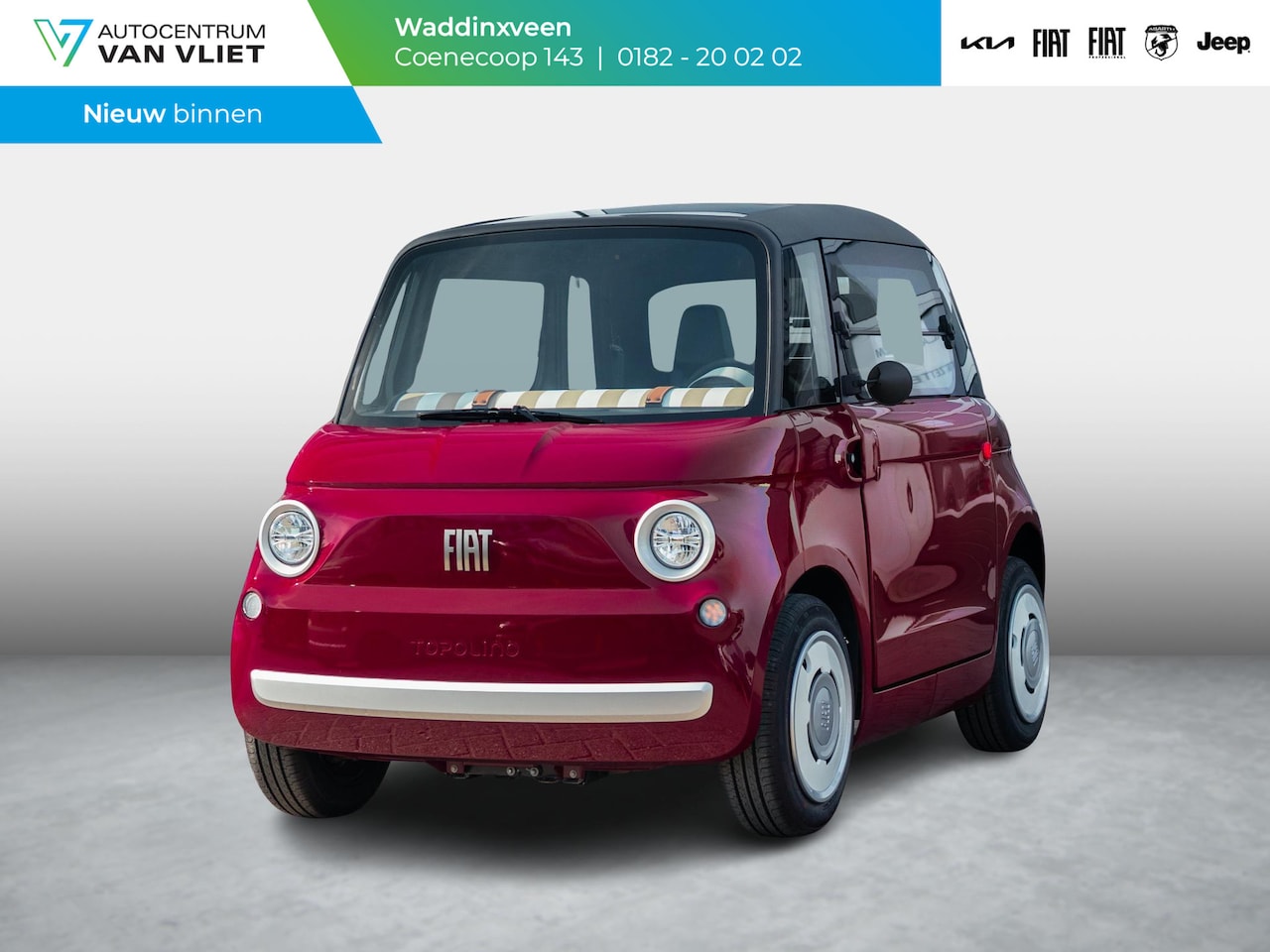 Fiat Topolino - | Dutchies Edition | Burgundy Red | Leder Amaretto | Chrome Rek | Uniek ! - AutoWereld.nl