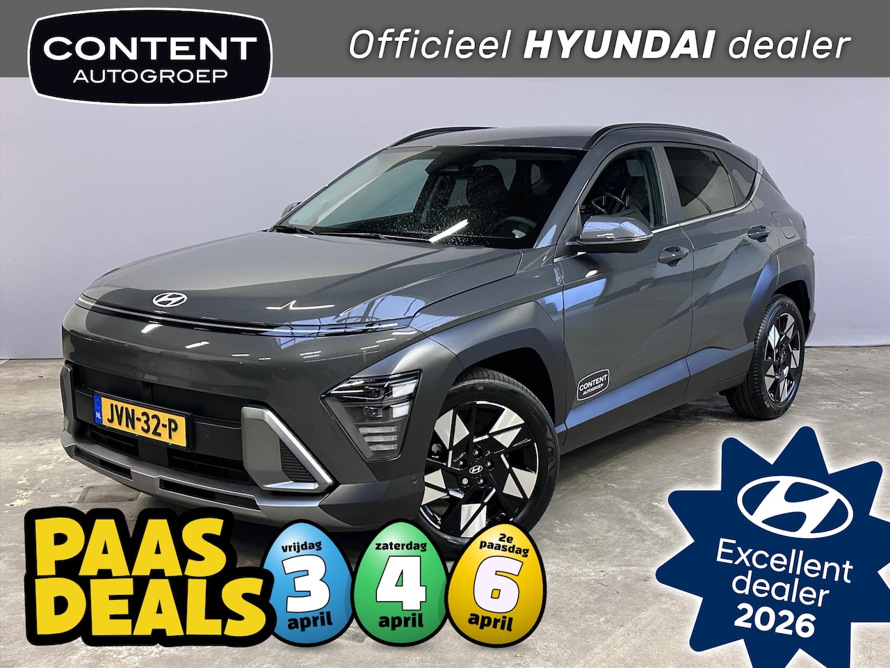Hyundai Kona - 1.6 Hybride DCT Premium I Leder I 360 Camera - AutoWereld.nl