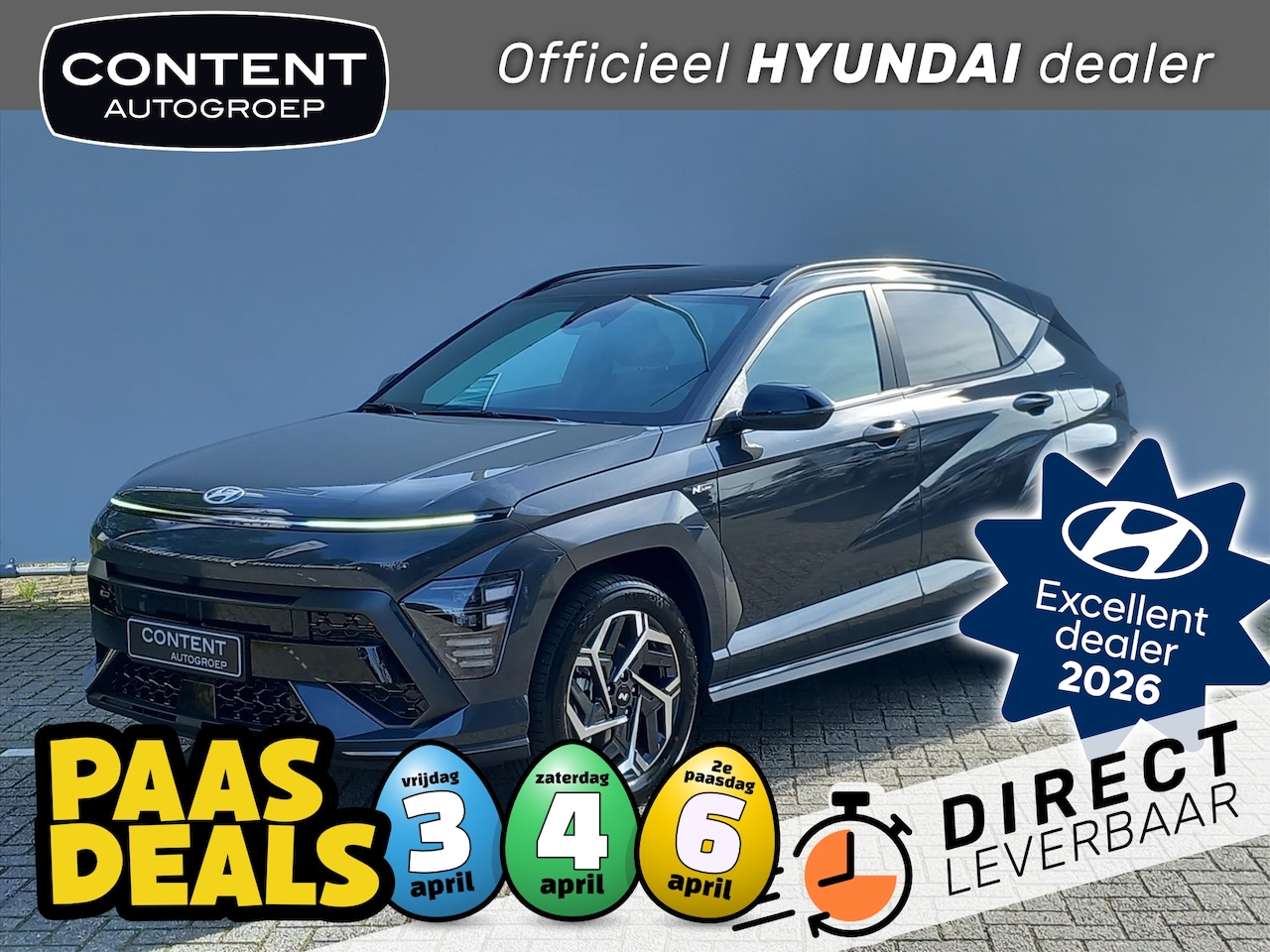 Hyundai Kona - 1.6 GDI HEV DCT N Line Sky I Voorraadvoordeel! - AutoWereld.nl