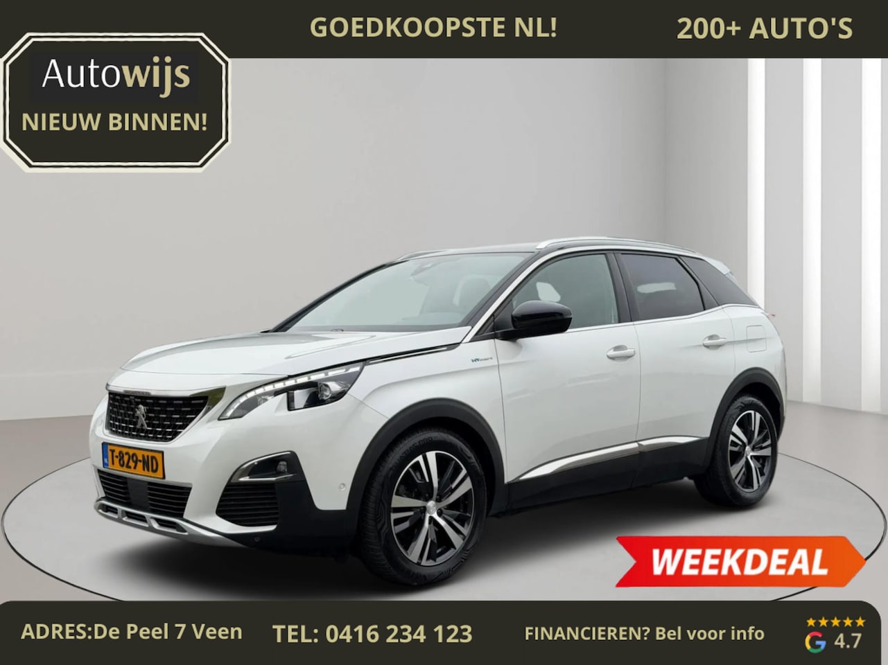 Peugeot 3008 - 1.6 HYbrid4 300 Première Pack|GT LINE|360CAM|NAVI| - AutoWereld.nl