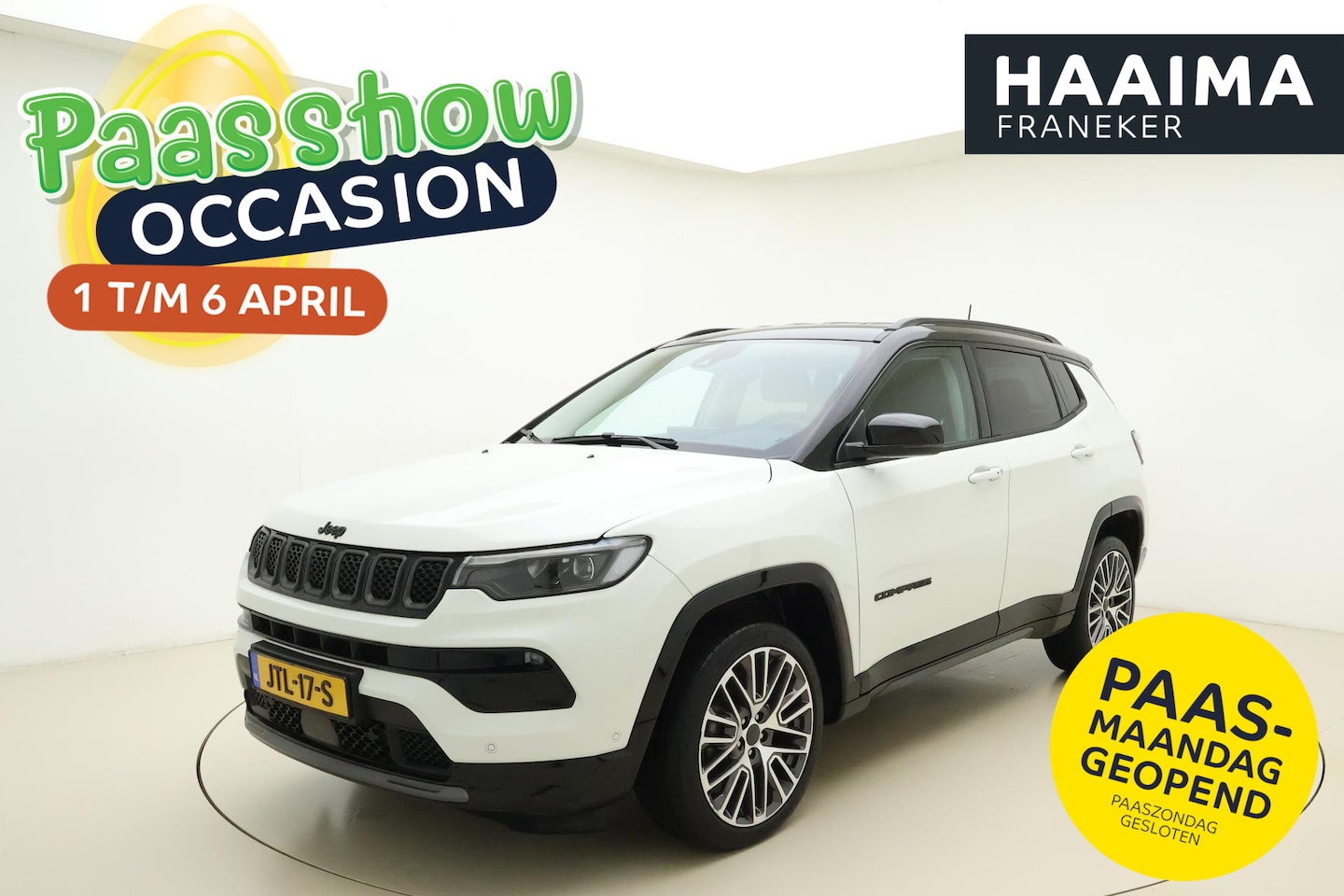 Jeep Compass - 1.5T e-Hybrid S Automaat | Lederen bekleding | Keyless | Zwart dak | Stoelverwarming & sto - AutoWereld.nl