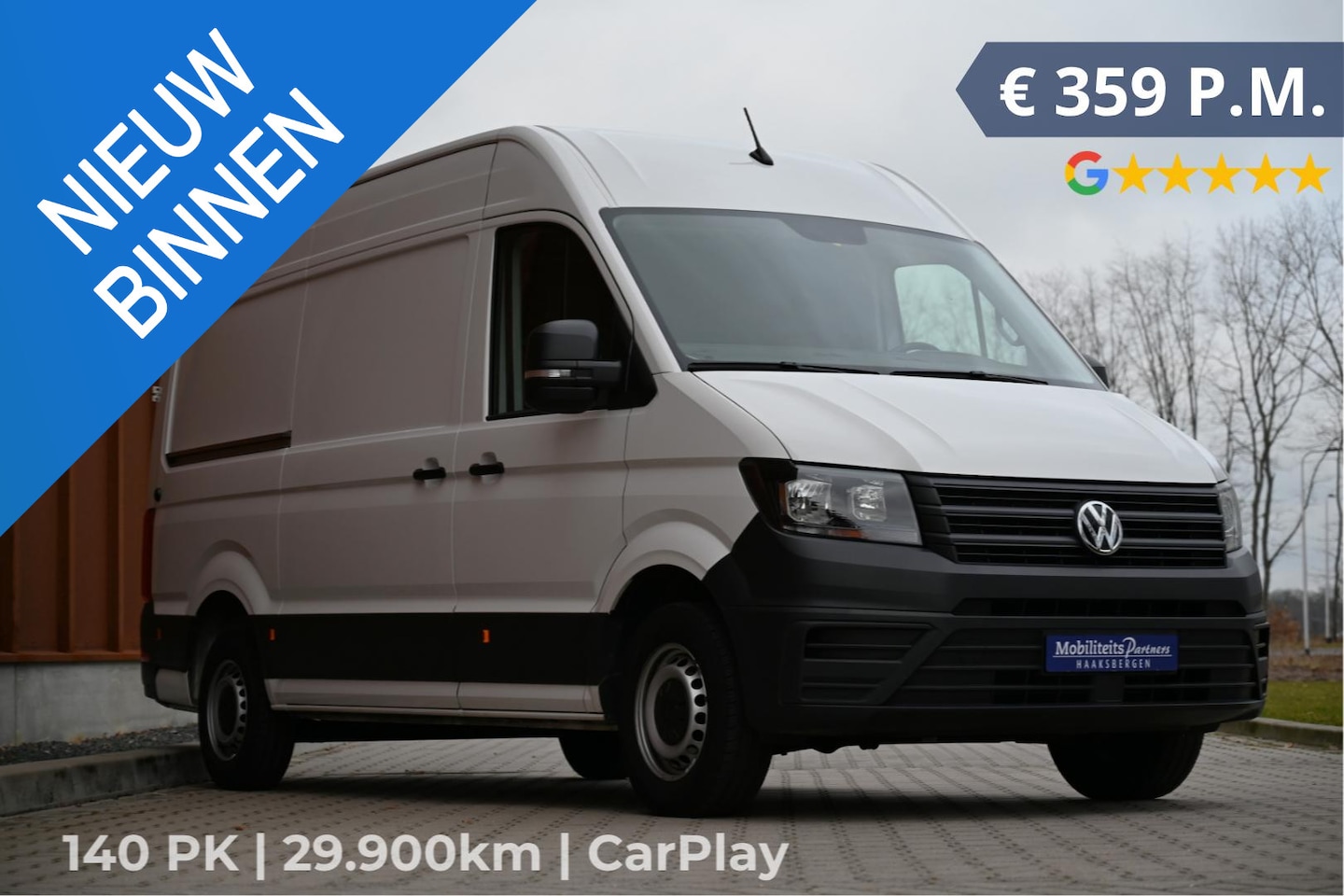 Volkswagen Crafter - 2.0 TDI L3H3 140PK | CarPlay | Cam | 270gr deuren - AutoWereld.nl