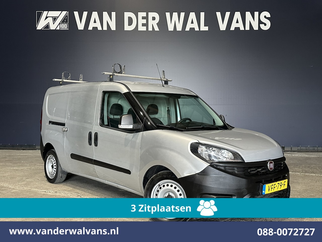 Fiat Doblò Cargo - 1.6 MJ 105pk L2H1 Euro6 Airco | 3-Zits | Navigatie | Trekhaak | Dakdragers Cruisecontrol, - AutoWereld.nl