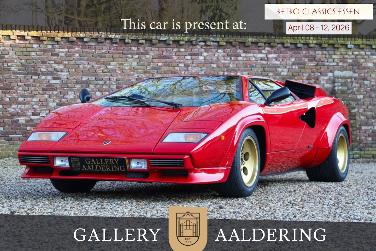 Lamborghini Countach - 5000 QV Presented in Rosso over Champagne cruscotto Testa di Moro, Accompanied by the fact - AutoWereld.nl