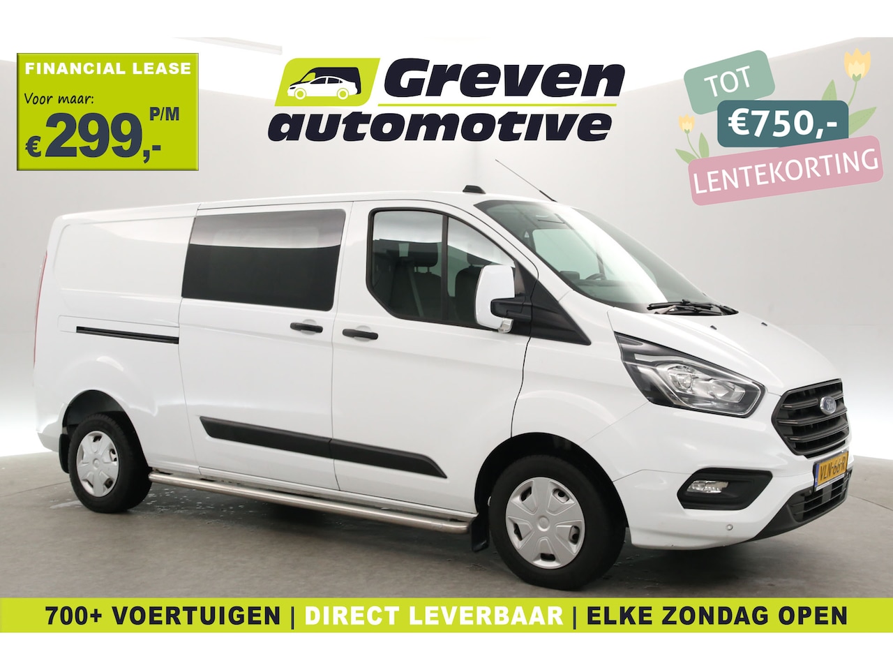 Ford Transit Custom - 2.0 TDCI L2H1 | DC | 6 Zits | Airco | Cruise | Carplay | Trekhaak | Navi | Parkeersens. - AutoWereld.nl