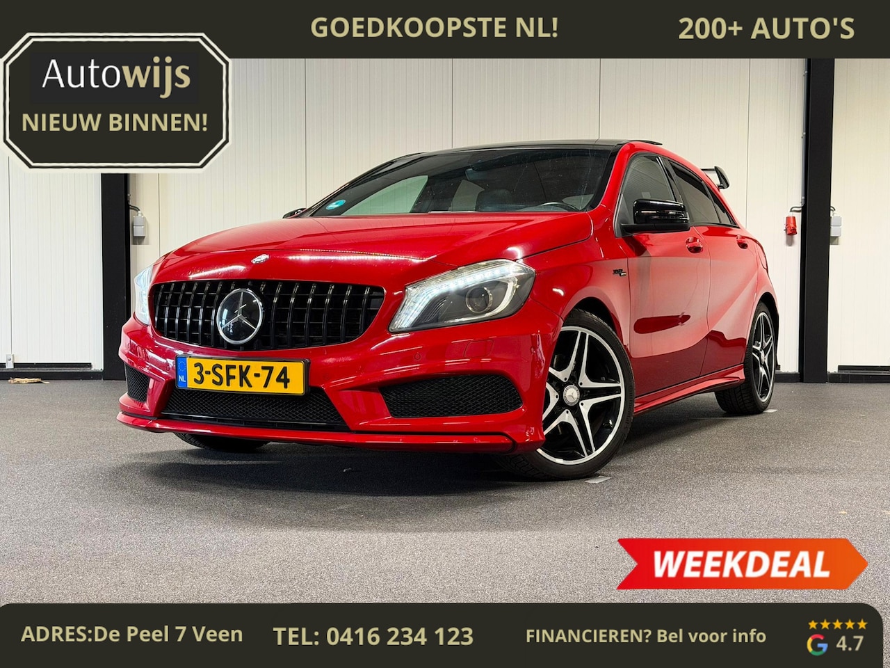 Mercedes-Benz A-klasse - 200 Prestige|A45 LOOK|PANO|NAVI|STOELVERW|LED| - AutoWereld.nl
