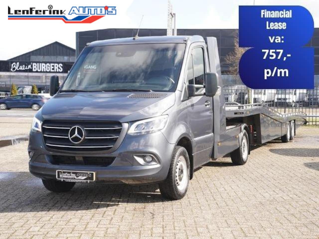 Mercedes-Benz Sprinter - 516 CDI 163 pk Aut. BE-Trekker met Tijhof Oplegger Navi Comand, LED Koplampen, Cruise Cont - AutoWereld.nl