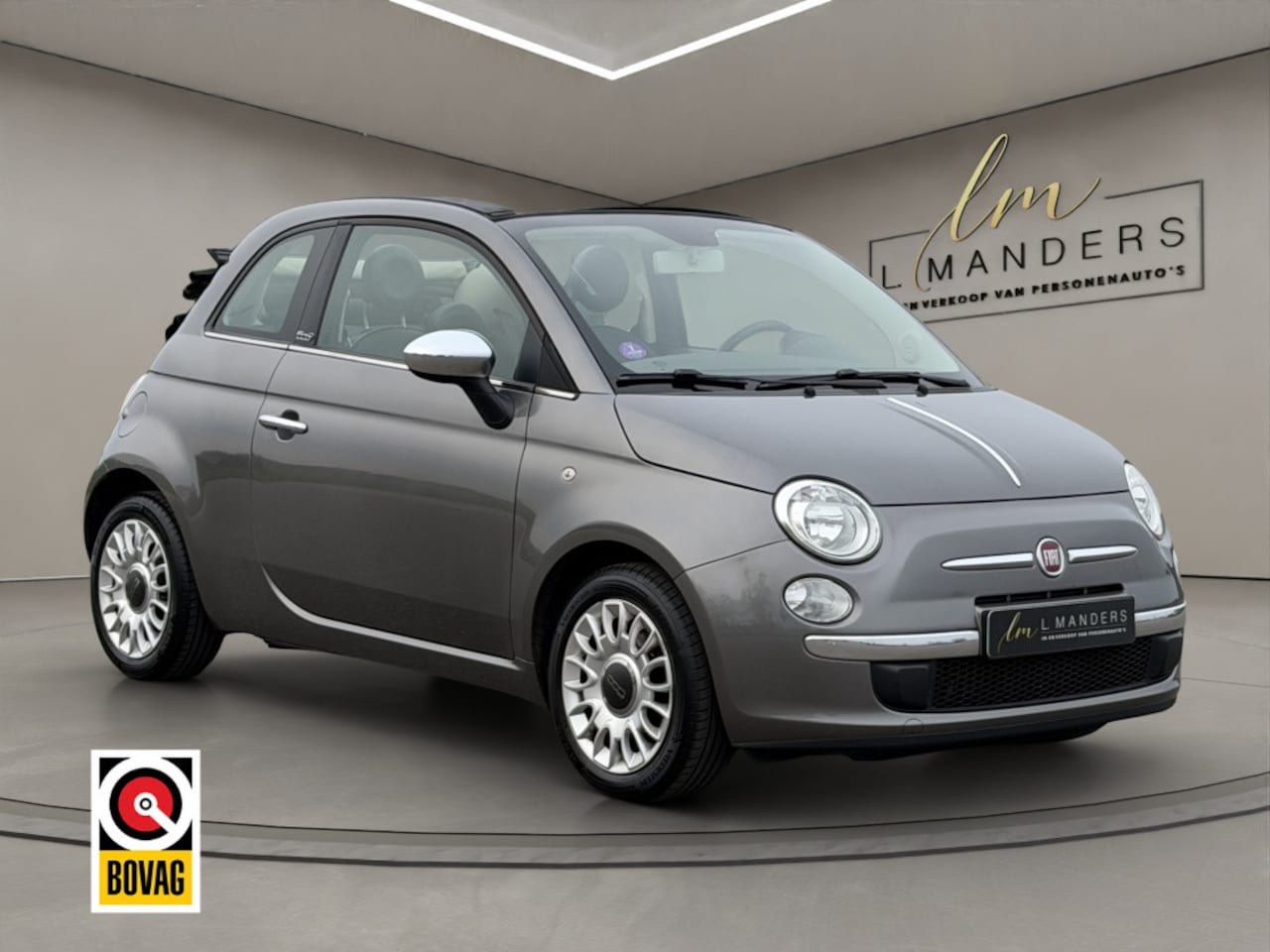 Fiat 500 C - 0.9 TwinAir T Lounge 2013 GRIJS | Display | NL | Airco - AutoWereld.nl
