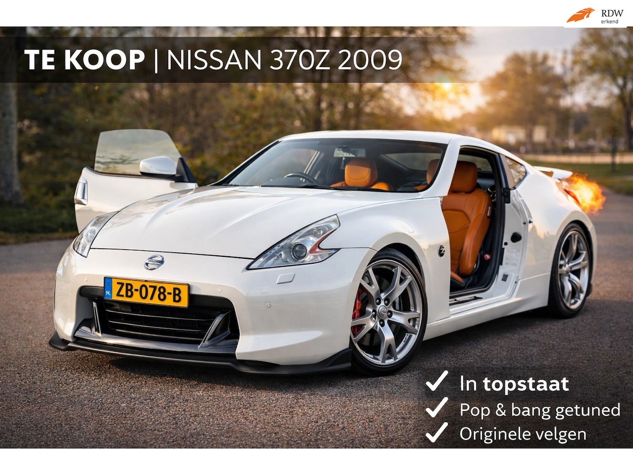 Nissan 370Z - 3.7 V6 parelmoer, nieuwstaat! supersound uitlaten! - AutoWereld.nl