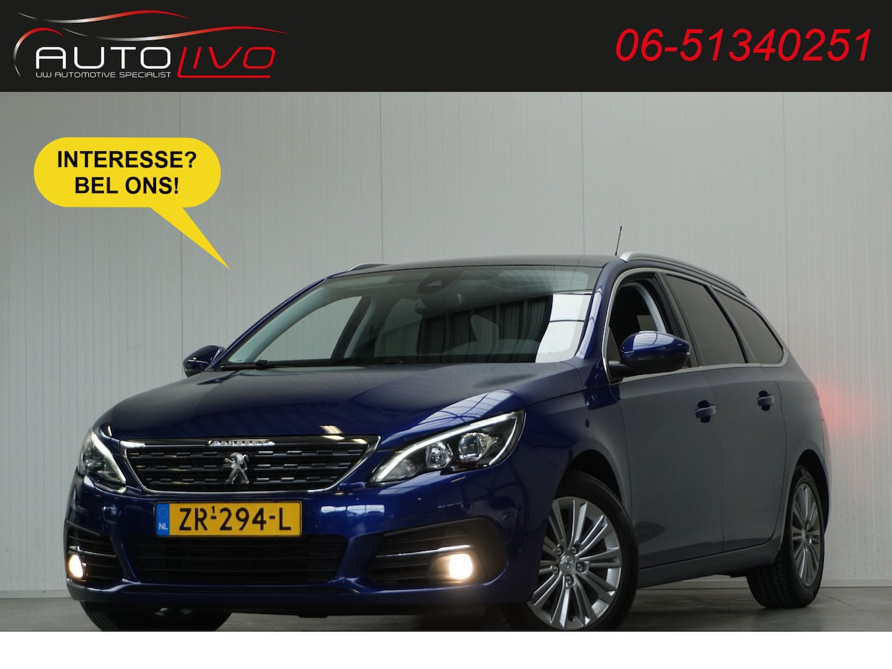 Peugeot 308 SW - 1.2 PureTech Blue Lease Premium 130 PK! PANO NAVI CAMERA CLIMA CRUISE PDC etc. - AutoWereld.nl
