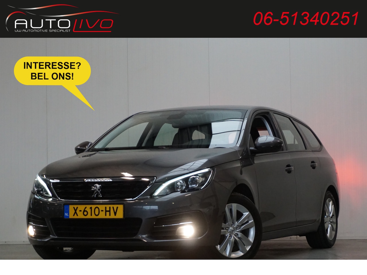 Peugeot 308 SW - 1.2 PureTech Active AUTOMAAT! 130 PK! NAV APPLE CLIMA CRUISE PDC TREKHAAK etc. - AutoWereld.nl