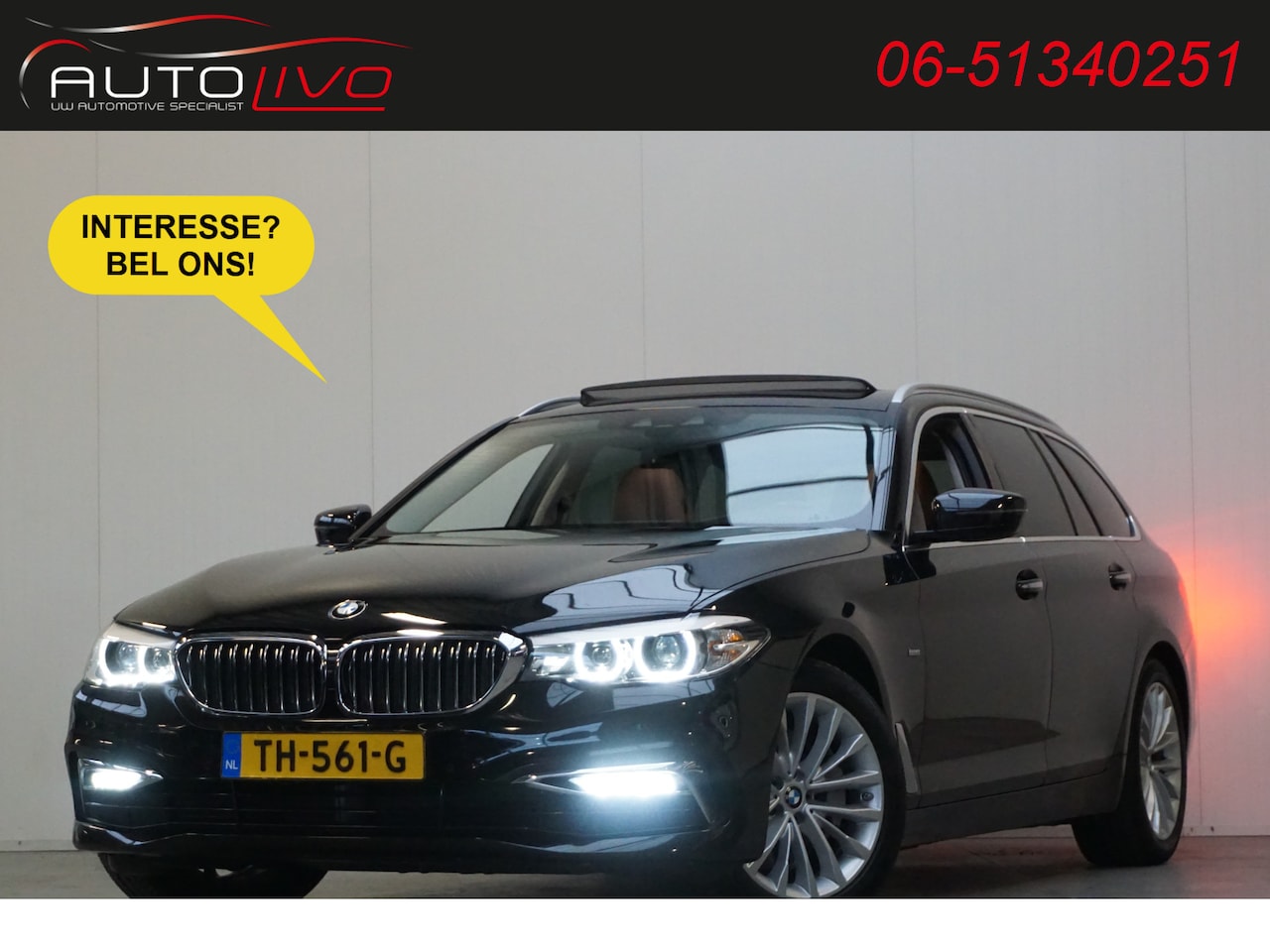 BMW 5-serie Touring - 530d xDrive High Executive 266 PK! PANO LEER G. NAVI XENON TREKHAAK etc. - AutoWereld.nl