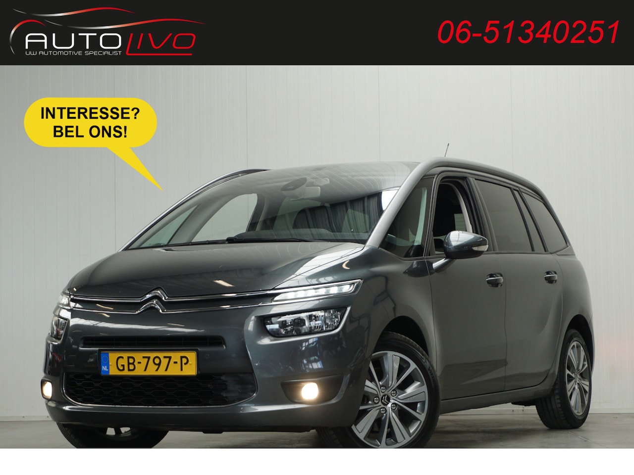 Citroën Grand C4 Picasso - 1.6 e-THP Intensive AUTOMAAT! 165 PK! MASSAGE NAVI CLIMA PDC CRUISE CAMERA TREKHAAK etc. - AutoWereld.nl